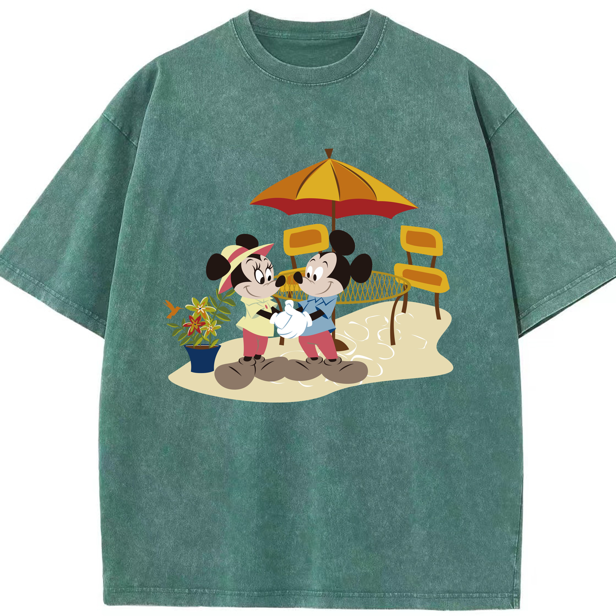 （画像用） ミッキーマウス Mickey Mouse 綿100% ヴィンテージ風 半袖Tシャツ（フロントプリント）